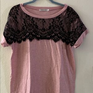 Pink Lace Women's Top